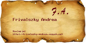 Frivalszky Andrea névjegykártya