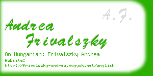 andrea frivalszky business card